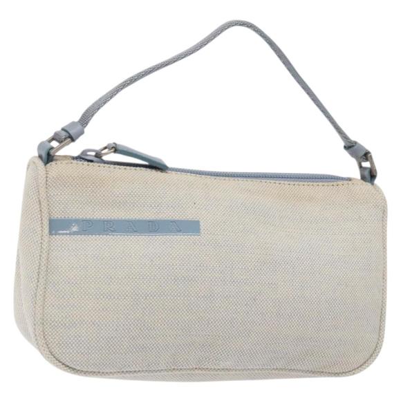 PRADA Sports Accessory Pouch Canvas Blue Silver Auth yk18833 - Picture 1 of 16